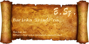 Barinka Szimóna névjegykártya
